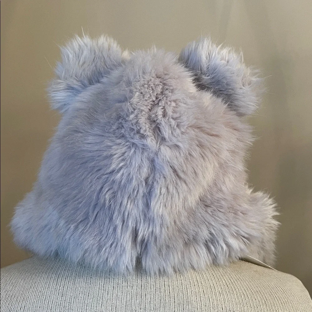 Restoration Hardware LUXE Fur Baby Animal Hood - Grey - 12 Months NWT